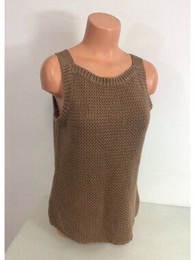 Tribeca Studio Boho Linen Knit Top Womens Medium